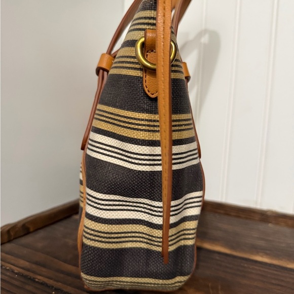New Fossil Avondale Striped Canvas Women's Bag - Picture 5 of 7